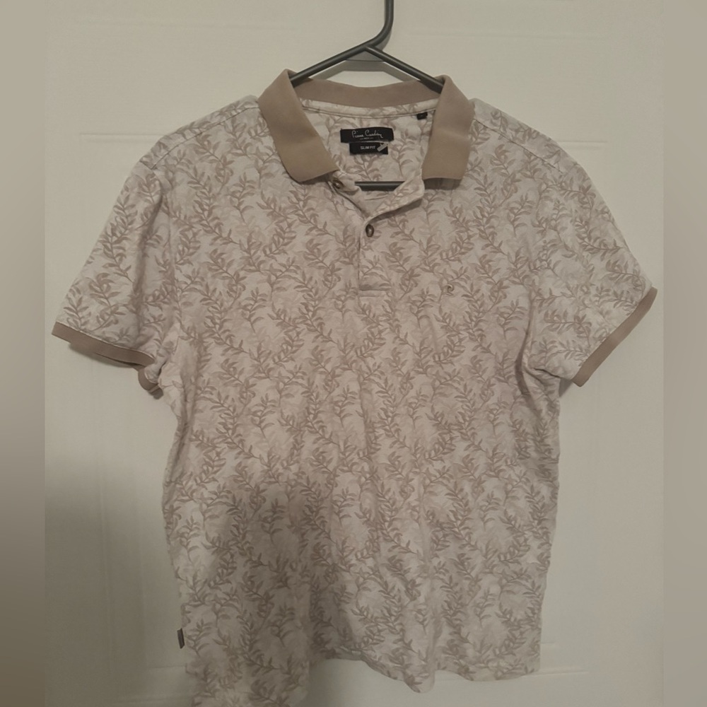 Pierre Cardin Slim Fit Floral-Patterned Polo-style Short Sleeve T-Shirt medium